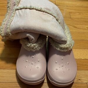 Pink Wonen’s Clogs Boots with Fleece Lining